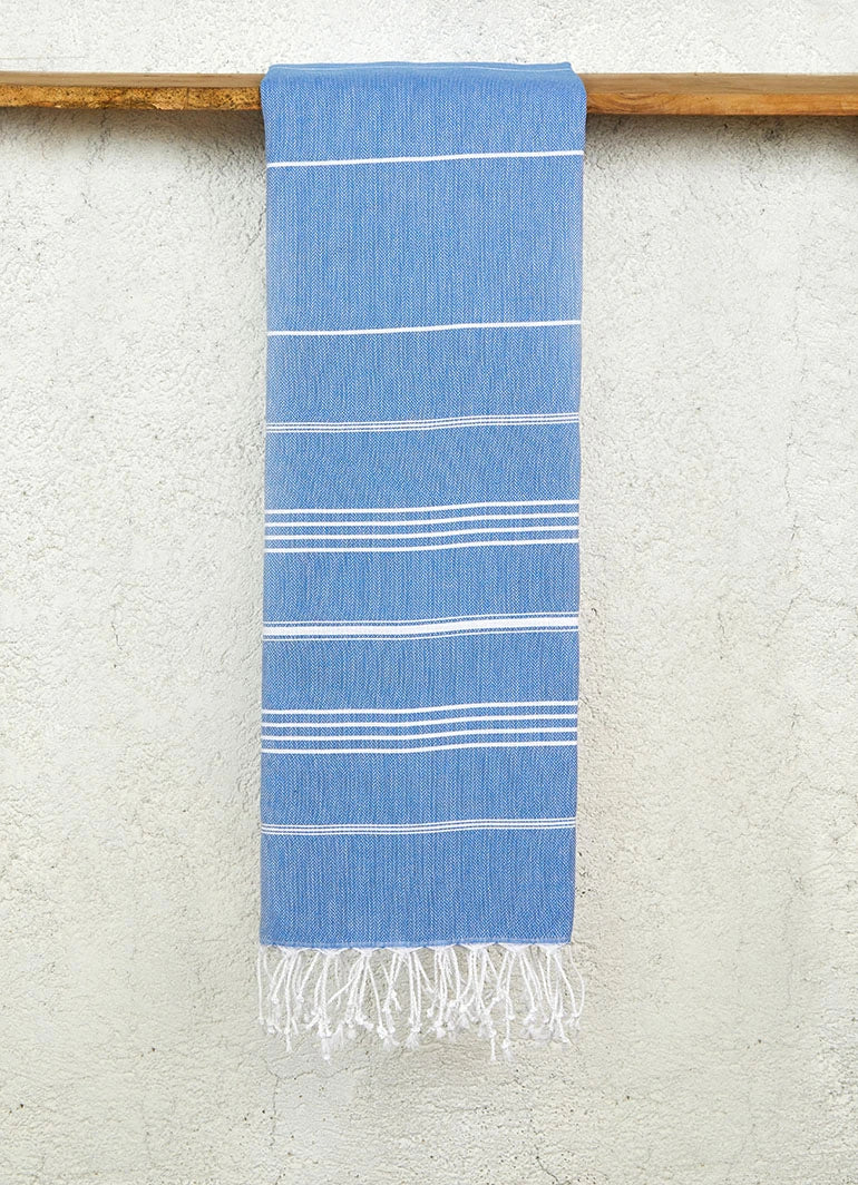Classic Pattern Light Hammam Towel Blue