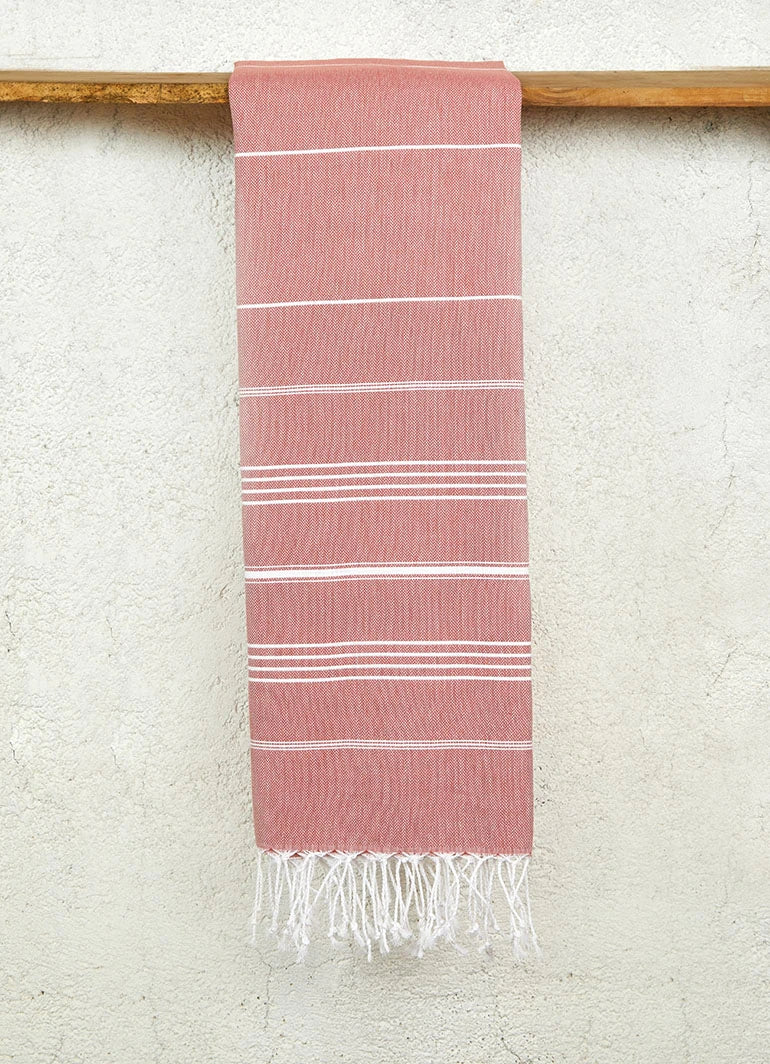 Classic Pattern Light Hammam Towel Burnt Orange