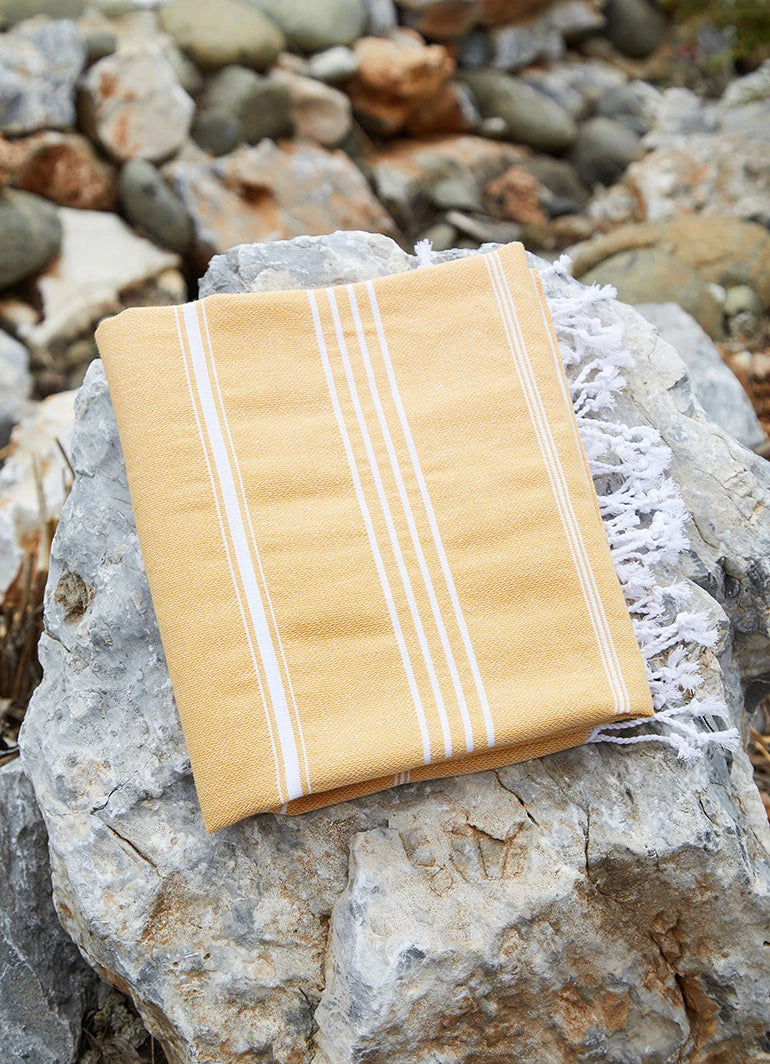 Classic Pattern Light Hammam Towel Yellow