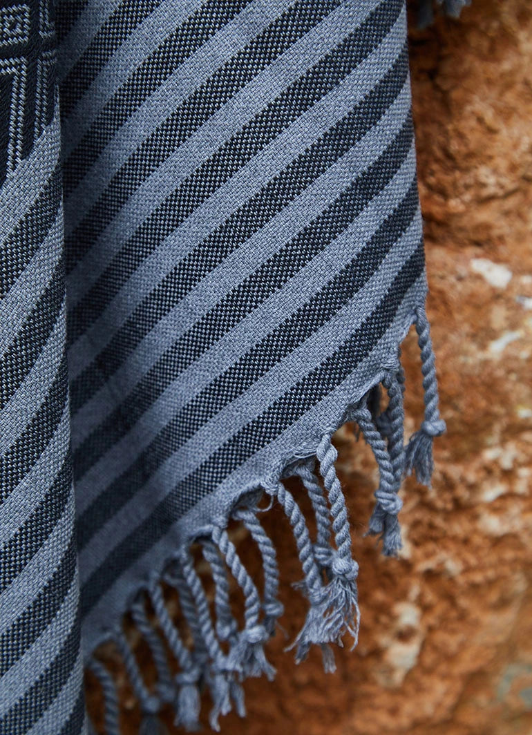 Tribal Pattern Hammam Towel Black