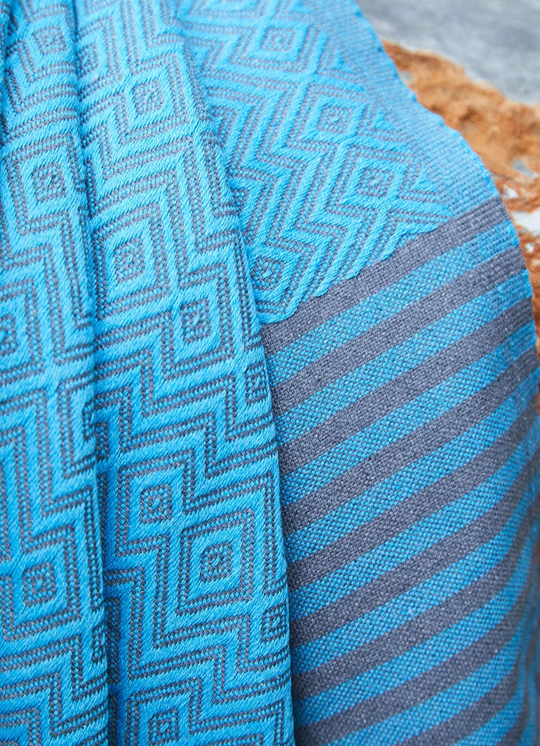 Tribal Pattern Hammam Towel Blue