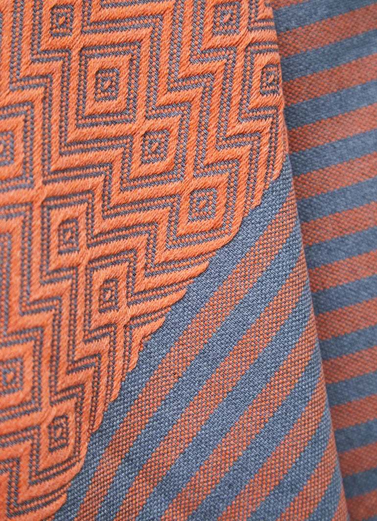 Tribal Pattern Hammam Towel Orange