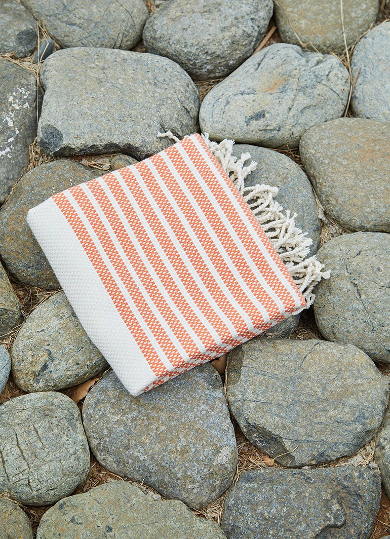 Striped Hammam Towel Orange