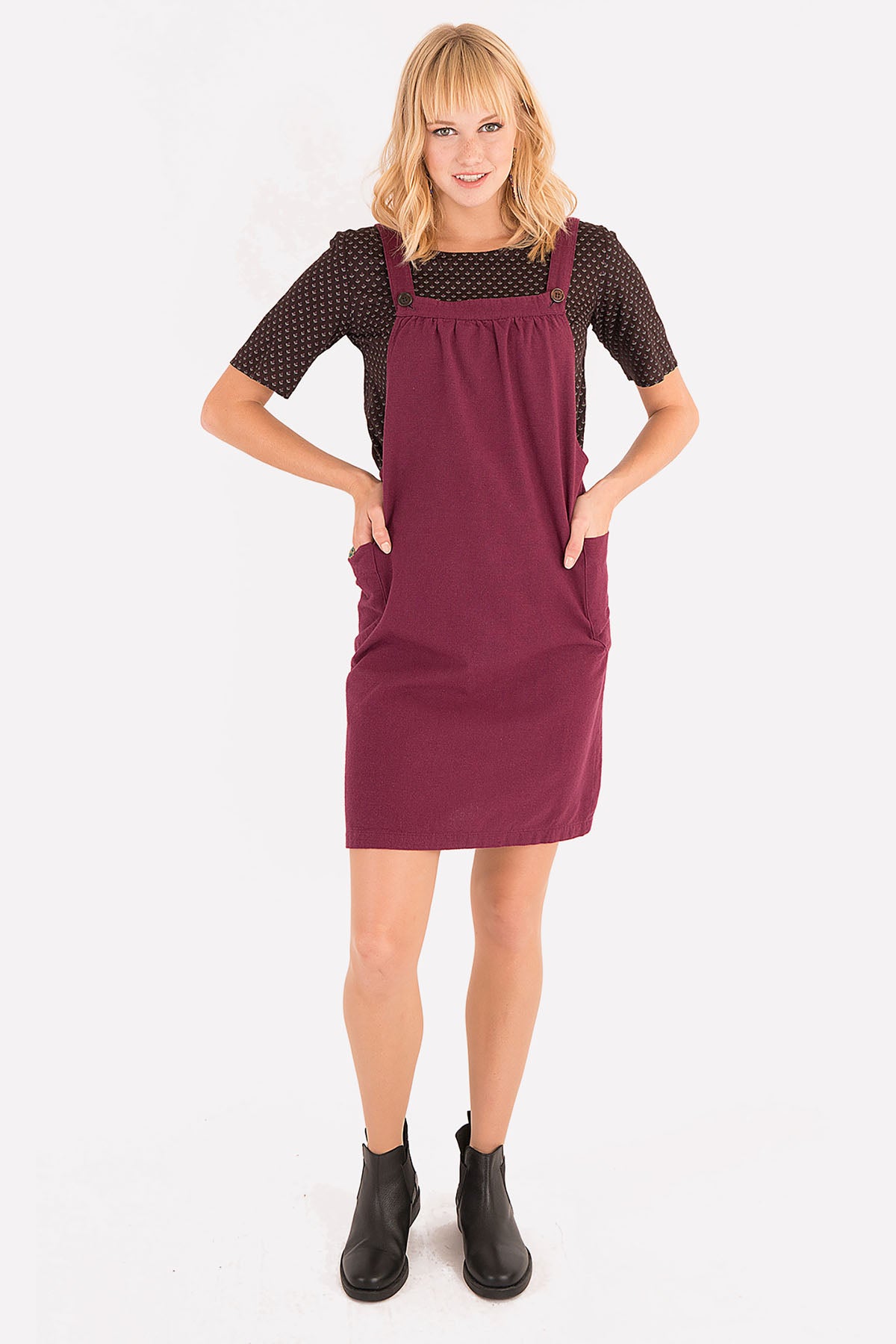 Cotton Purple Casual Dress