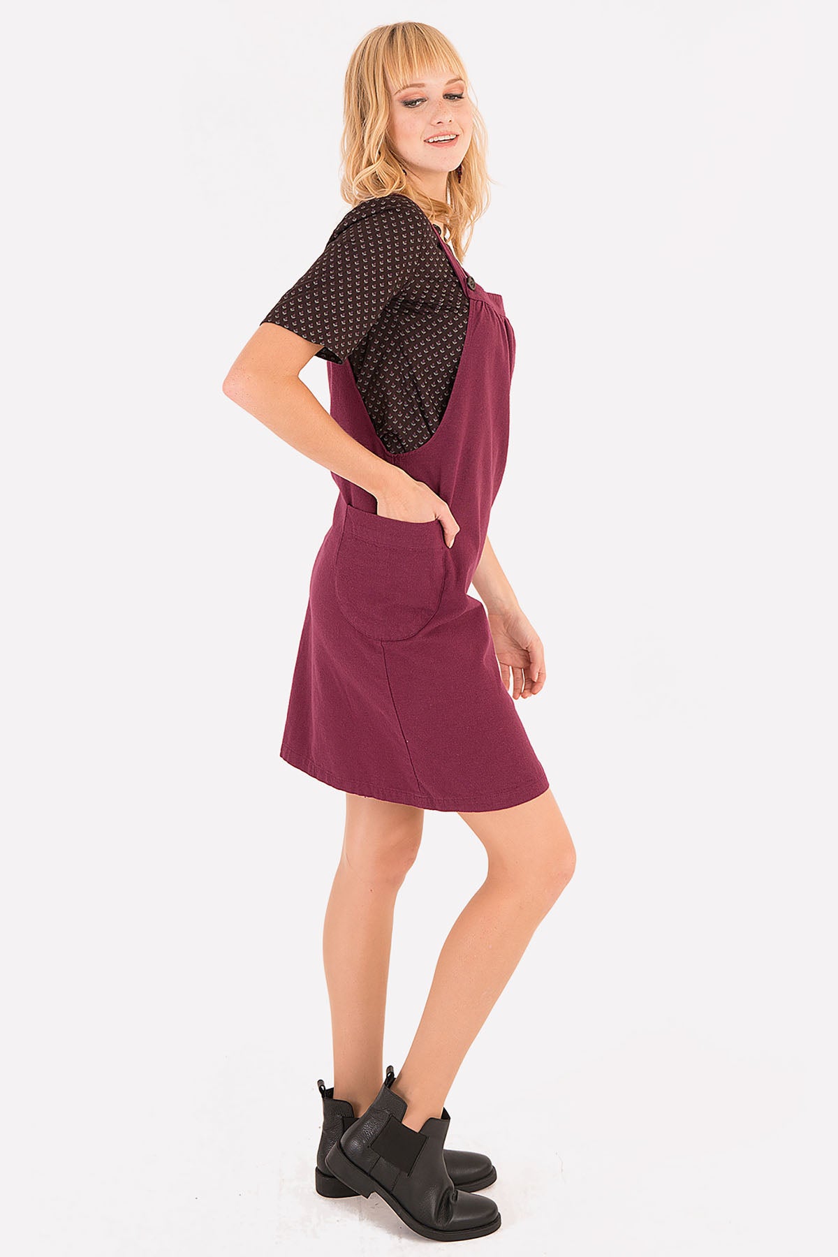 Cotton Purple Casual Dress