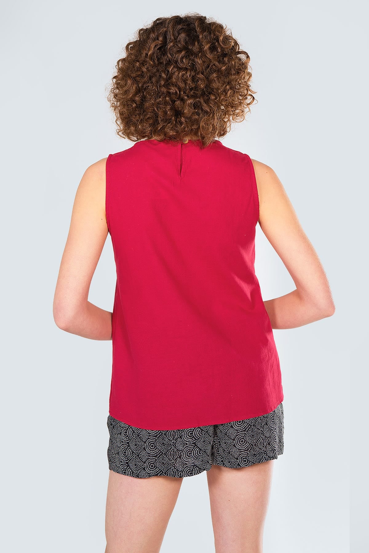 Asymmetric Cotton Top Maroon