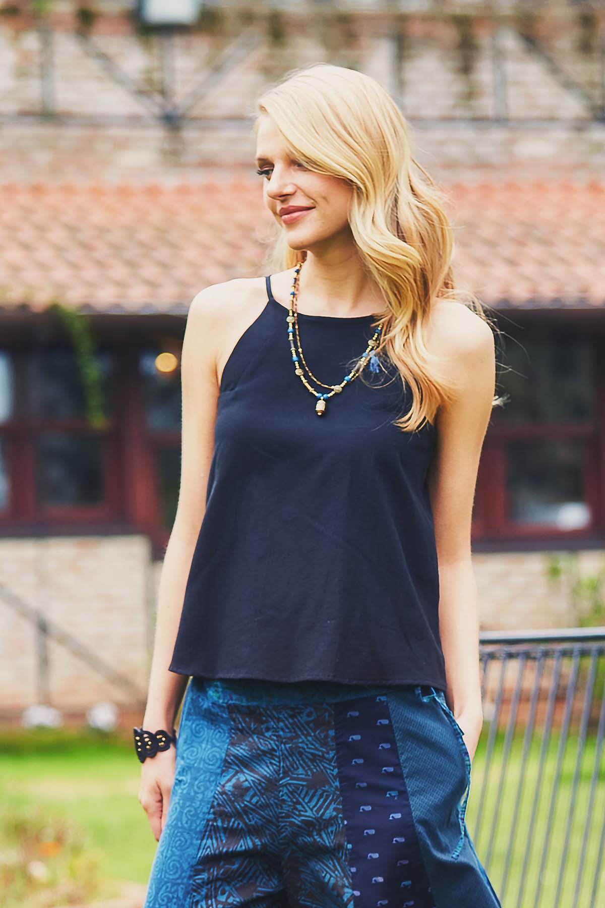 Halter Neck Summer Top Black