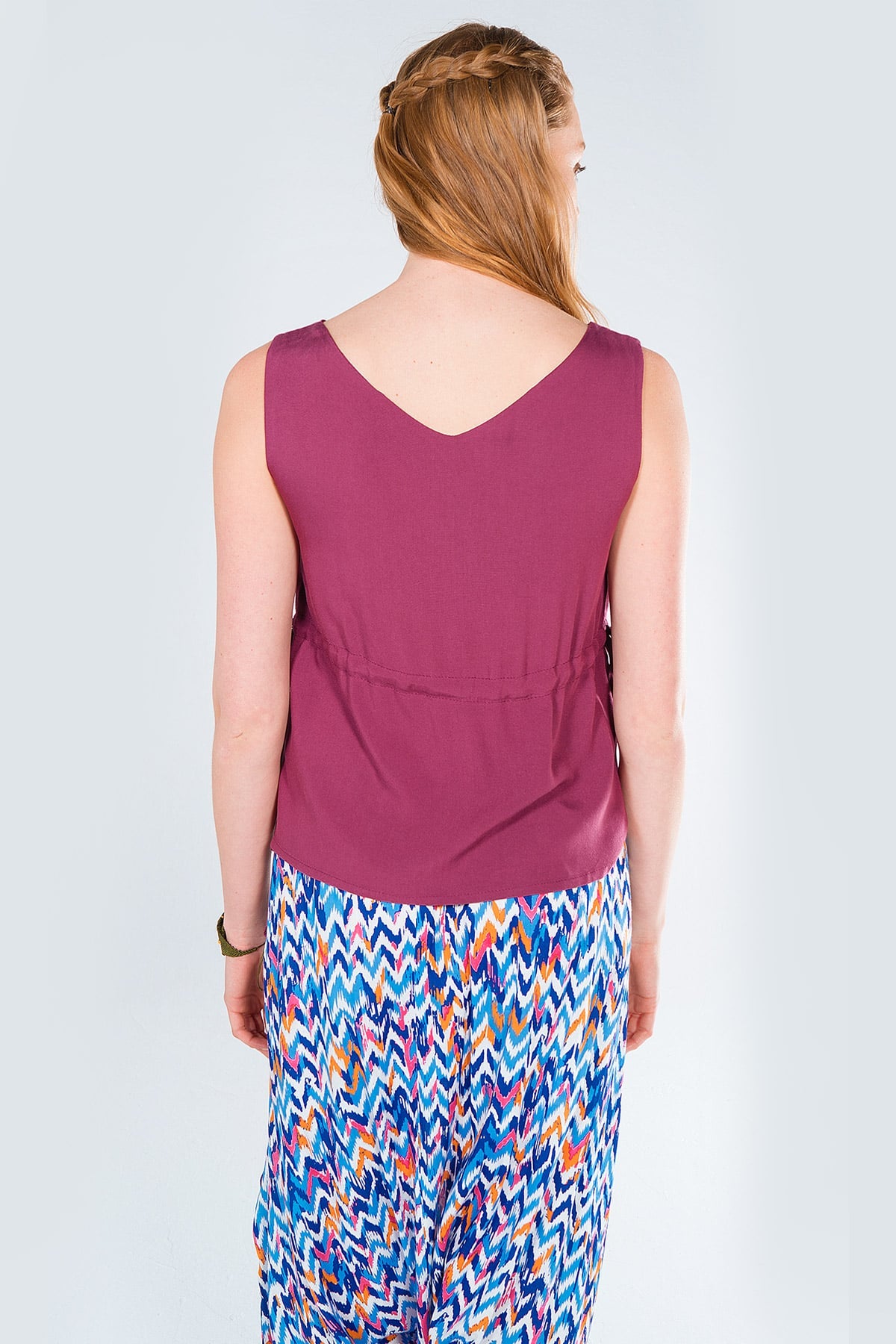 Purple Asymmetric Boho Top