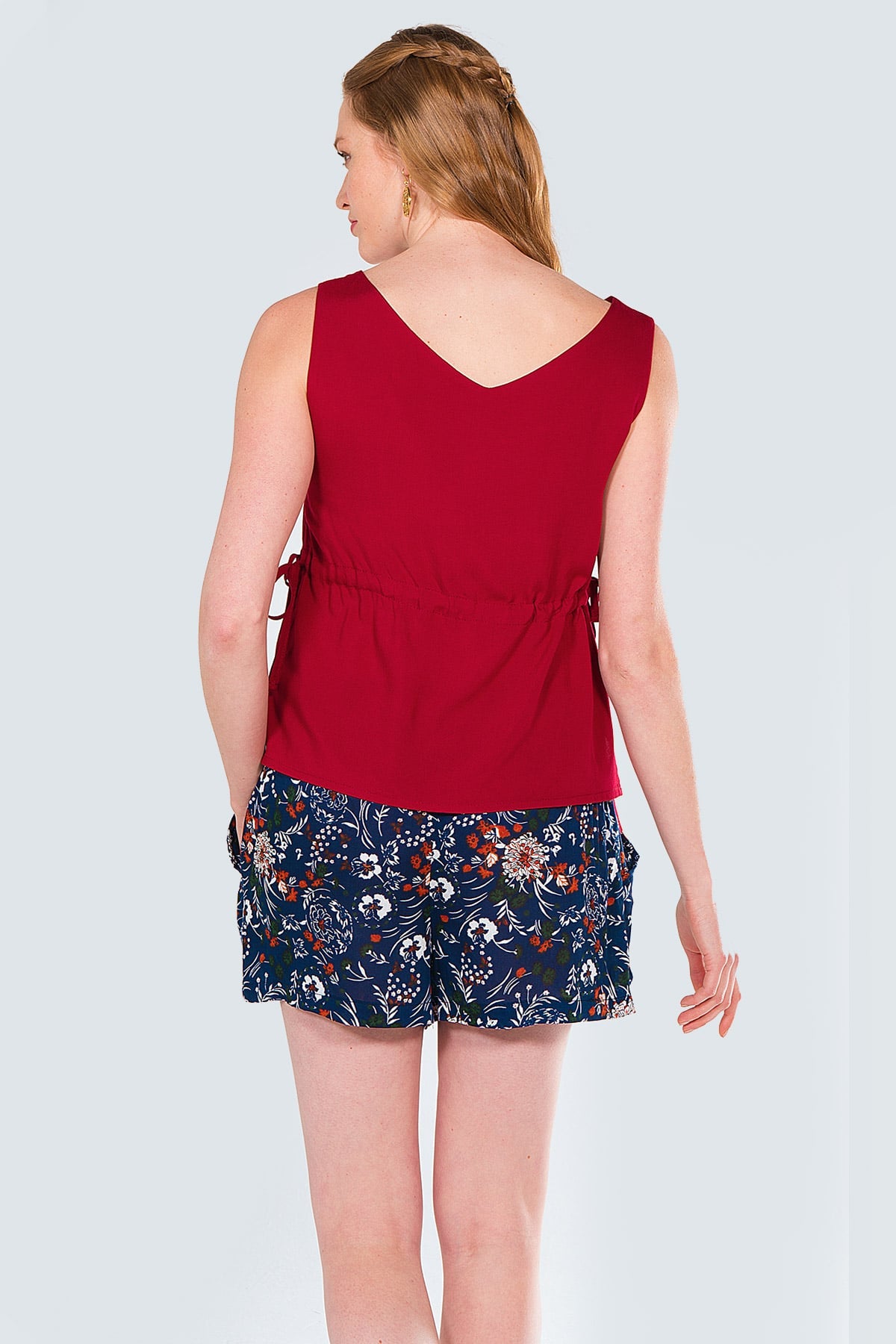 Maroon Asymmetric Boho Top