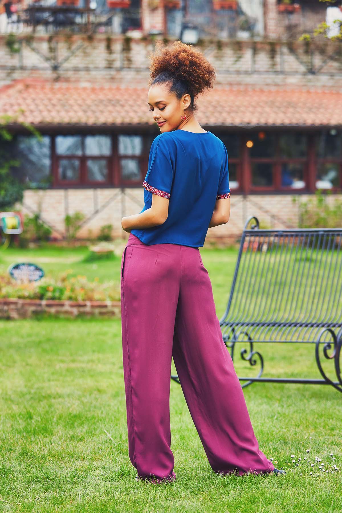 Purple Loose Fit Boho Pants