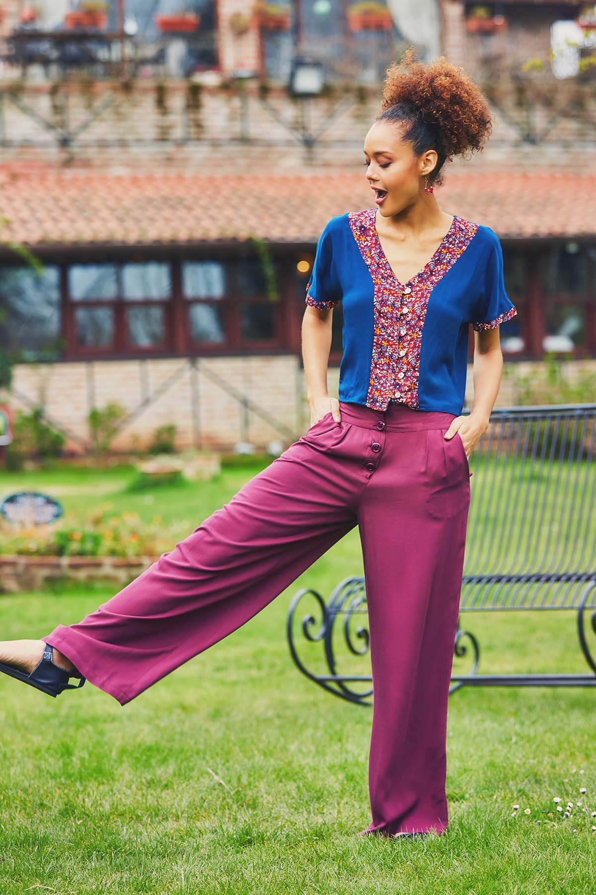 Purple Loose Fit Boho Pants