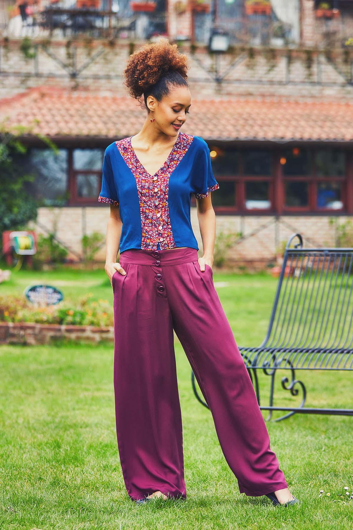 Purple Loose Fit Boho Pants