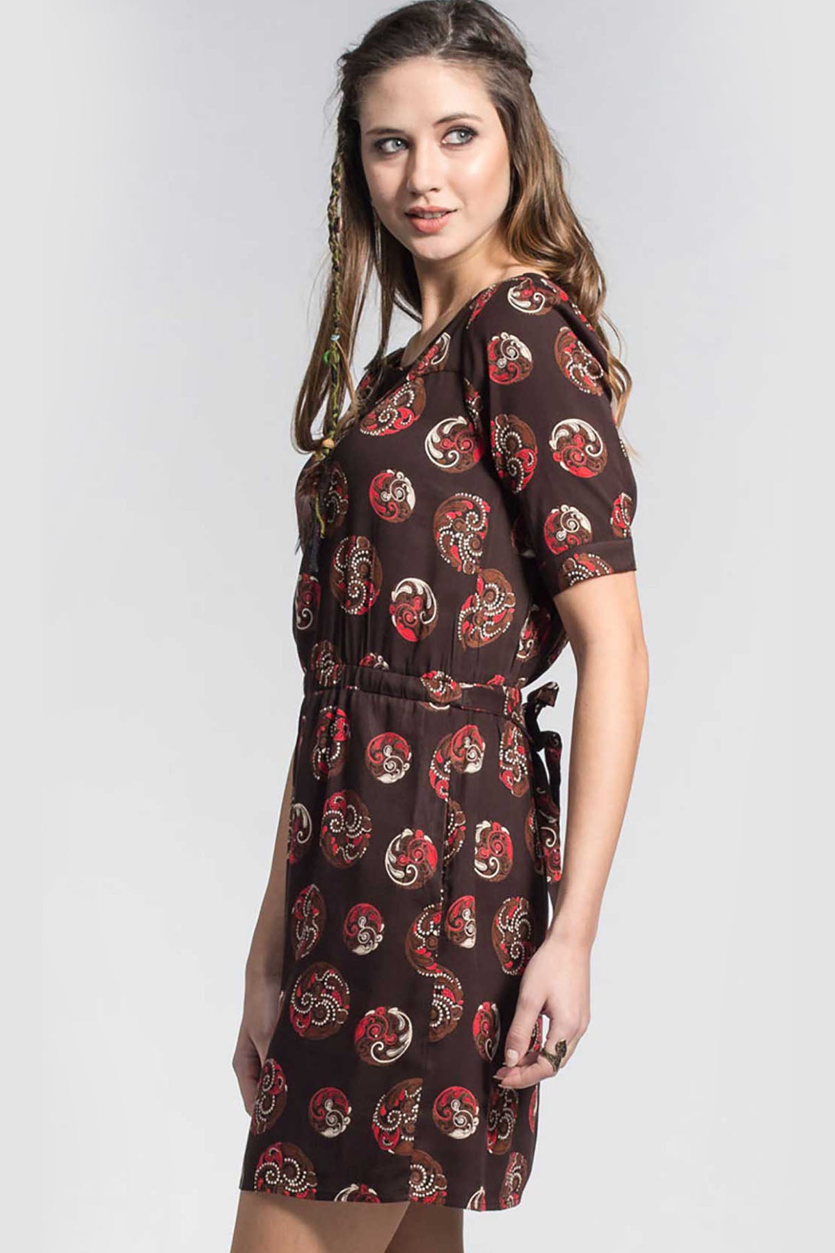 Brown Cocoa Pattern Breeze Dress