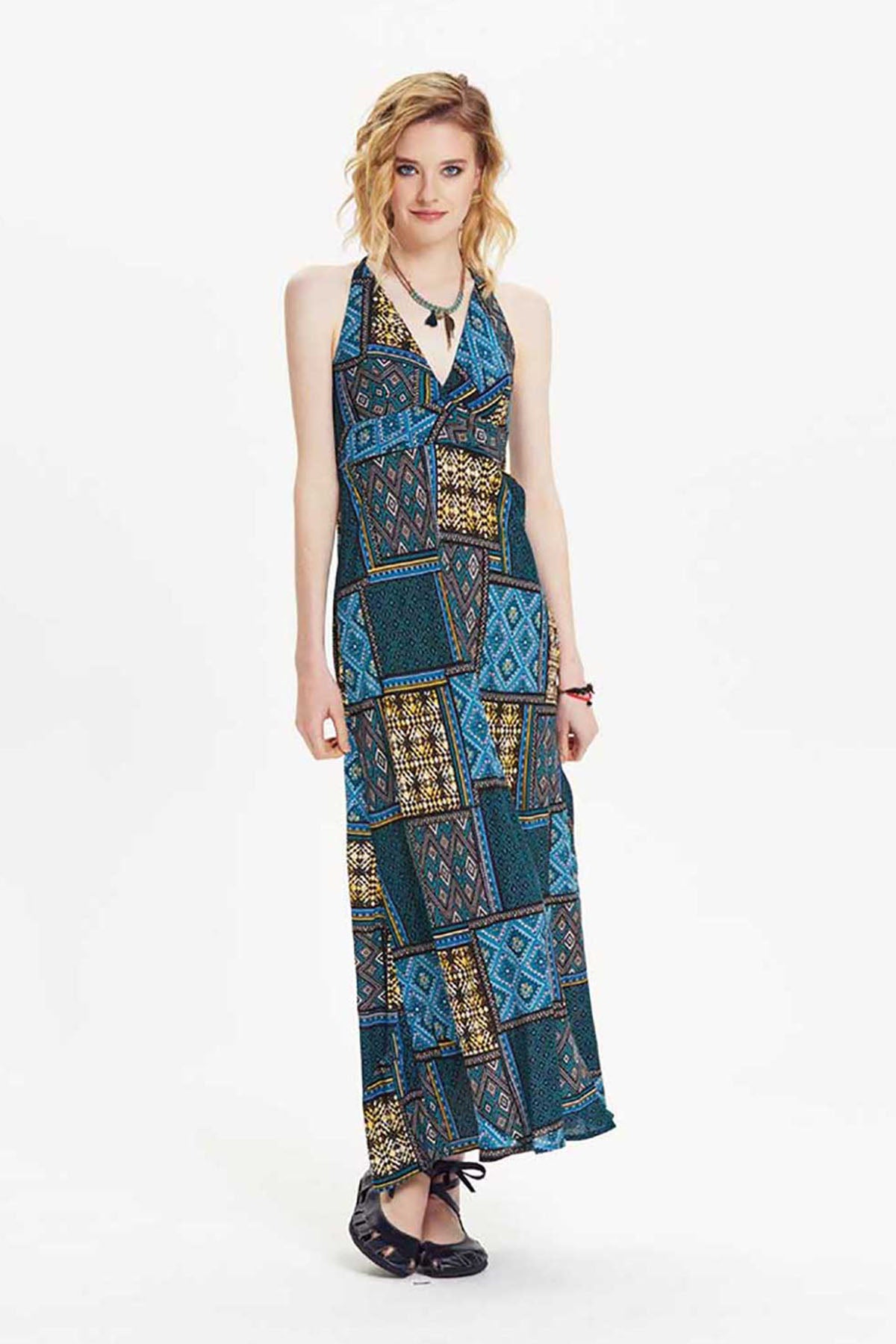 Black Mosaic Maxi Dress