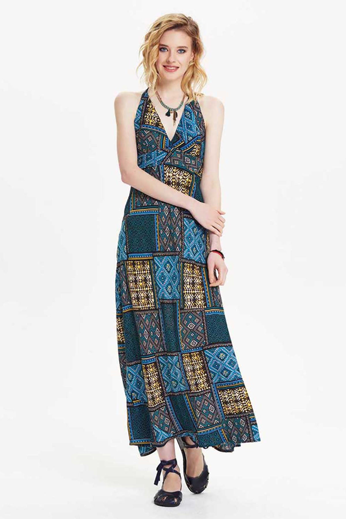 Black Mosaic Maxi Dress