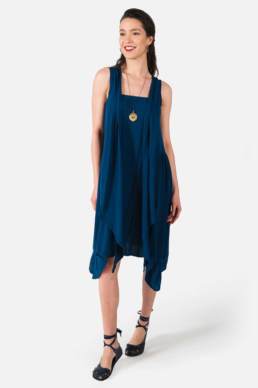 Dark Blue High-Low Dress