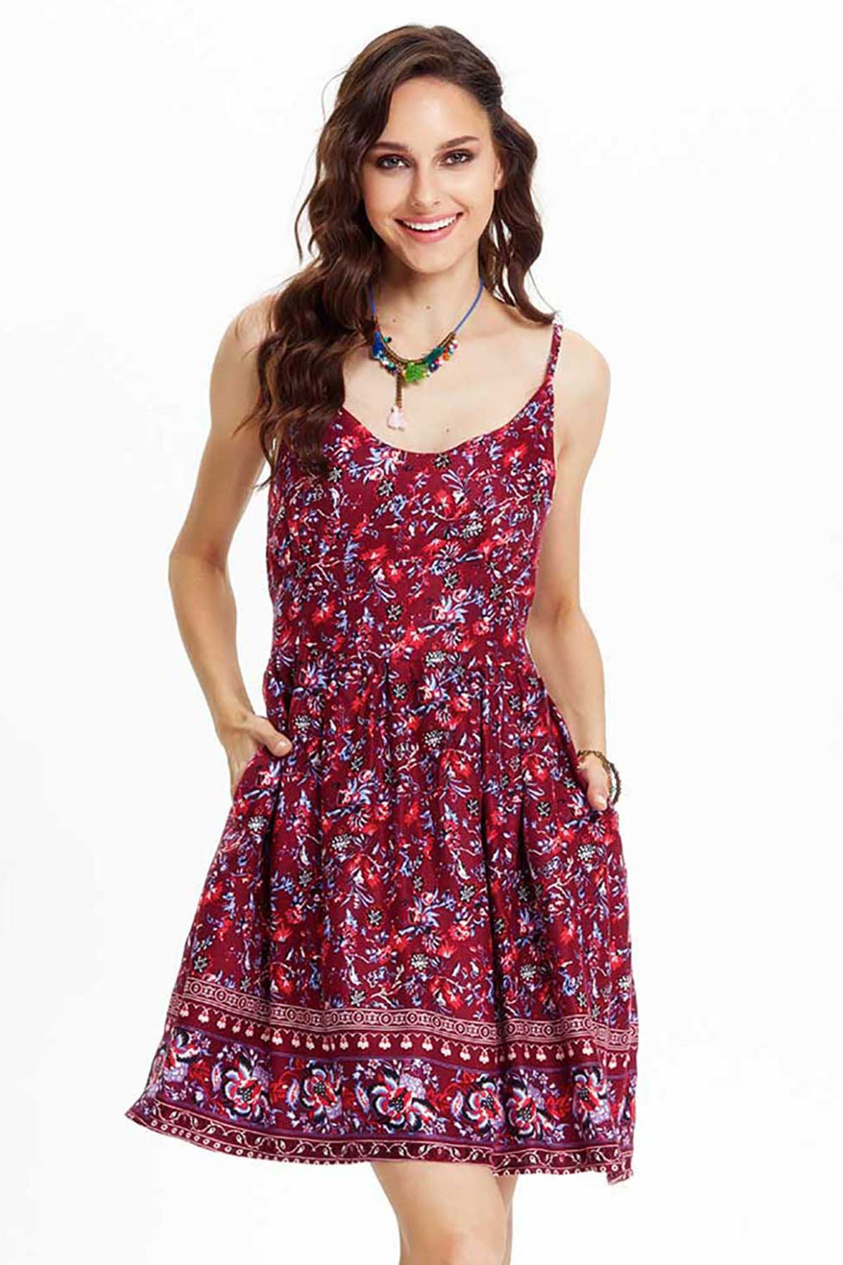 Maroon Bloom Sundress