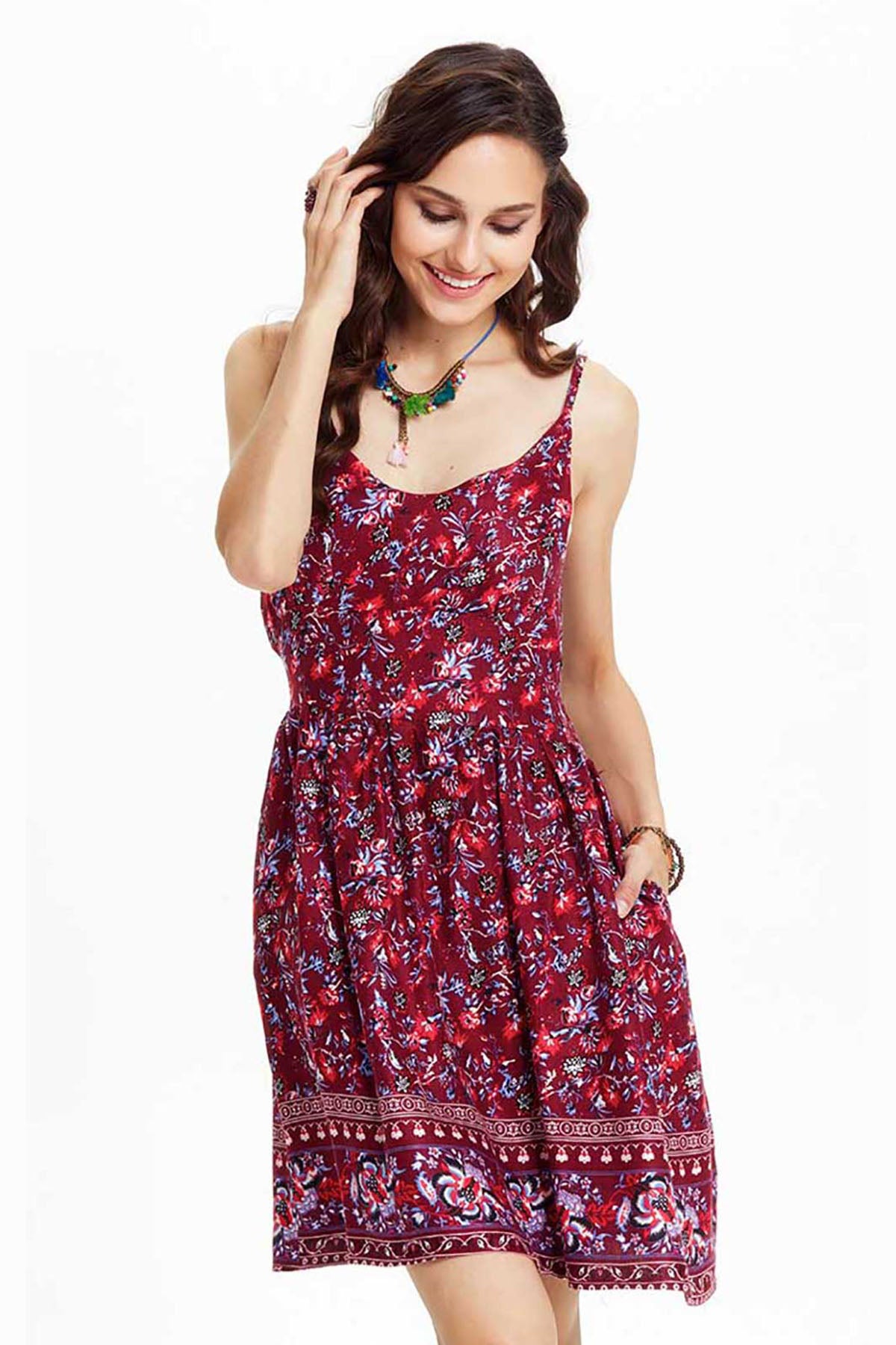 Maroon Bloom Sundress