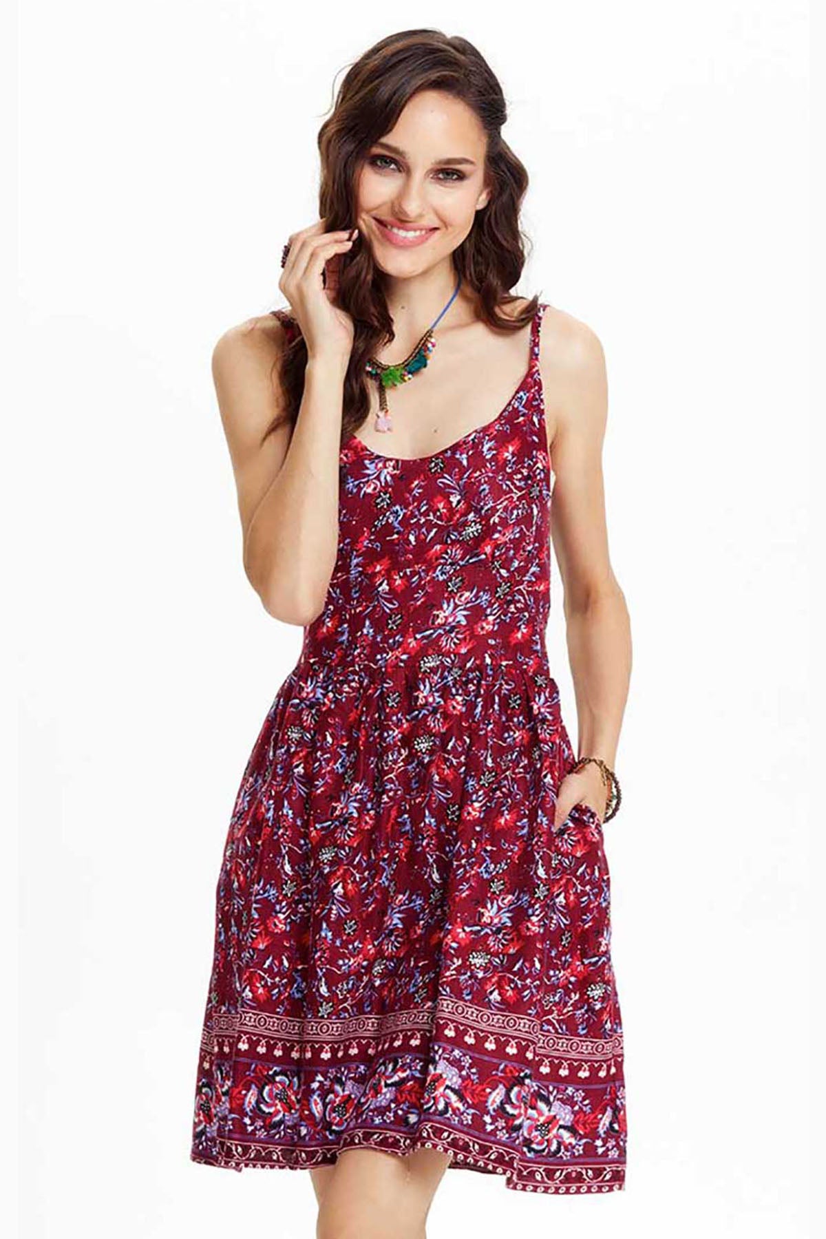 Maroon Bloom Sundress