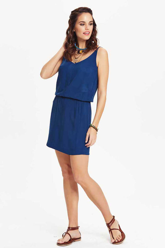 Dark Blue Boho Elegant Mini Dress