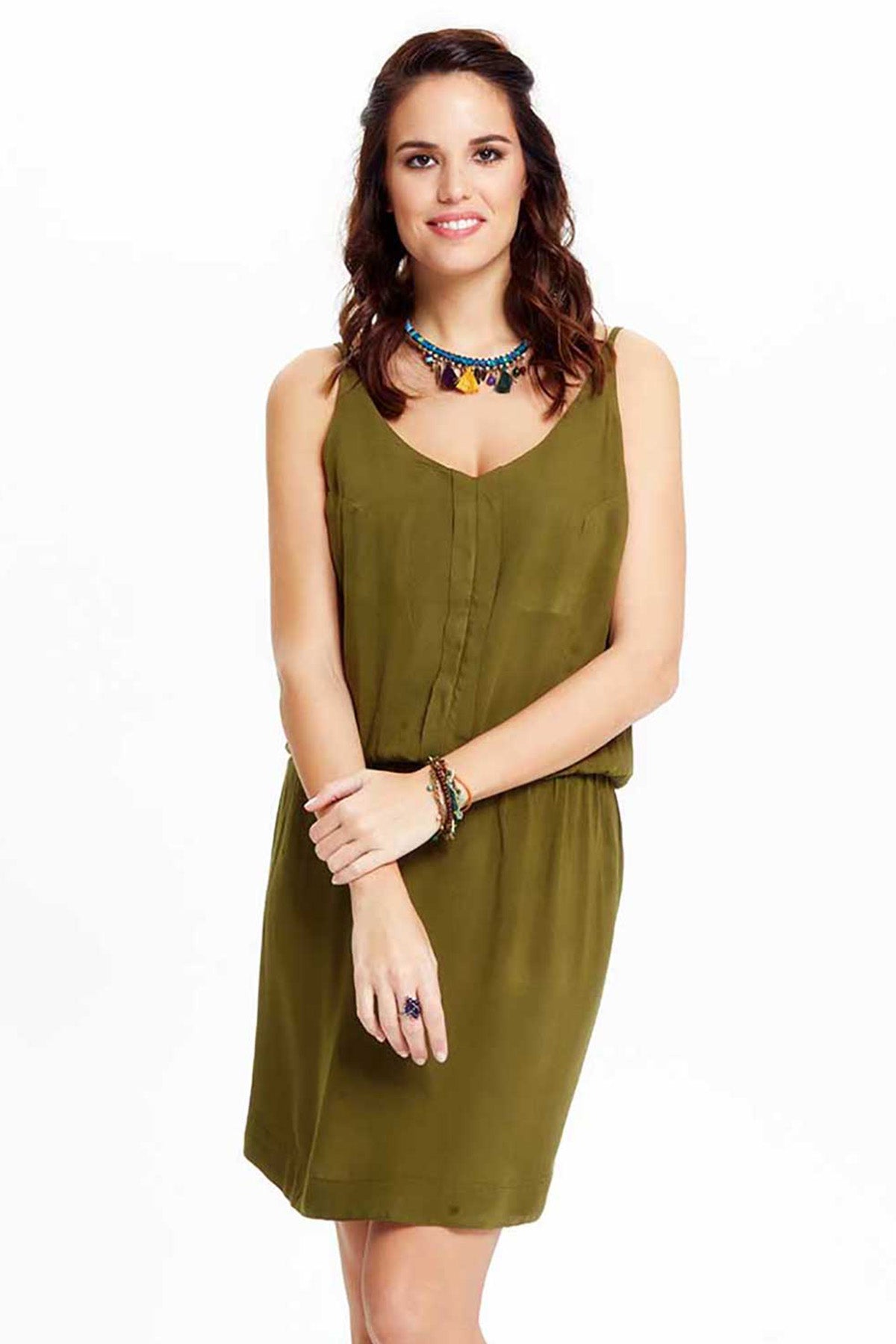 Khaki Boho Elegant Mini Dress