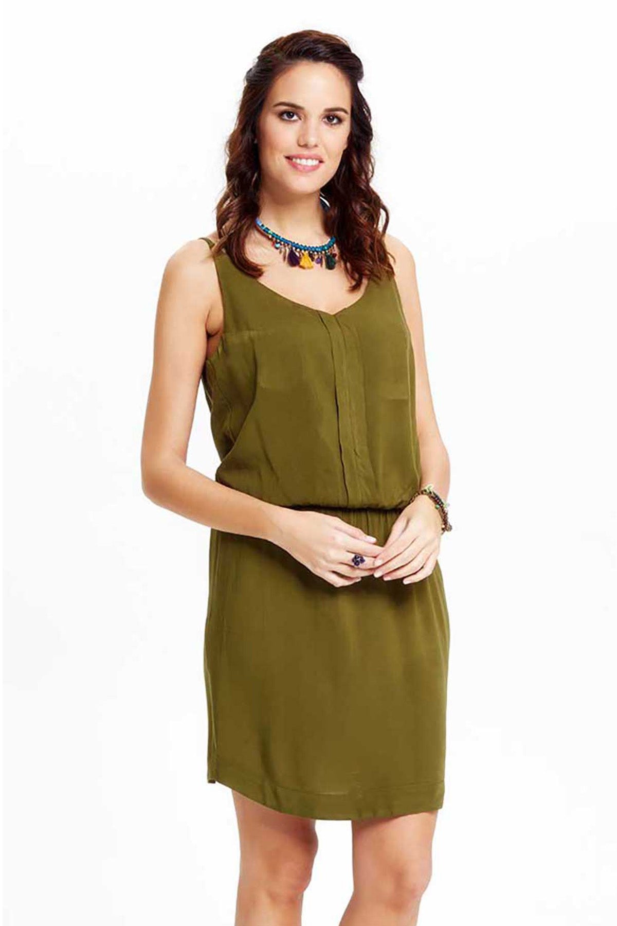 Khaki Boho Elegant Mini Dress