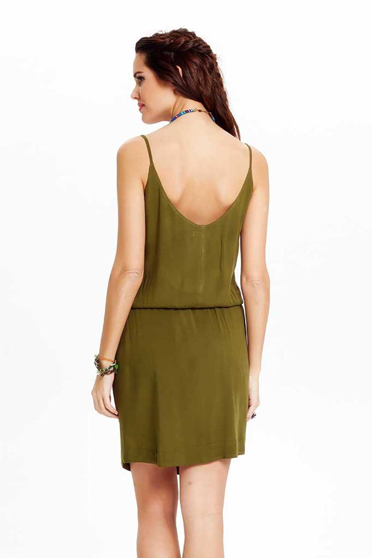 Khaki Boho Elegant Mini Dress