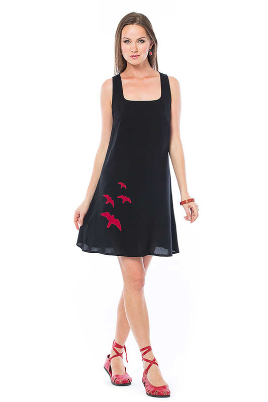 Black Sleeveless Mini Summer Dress