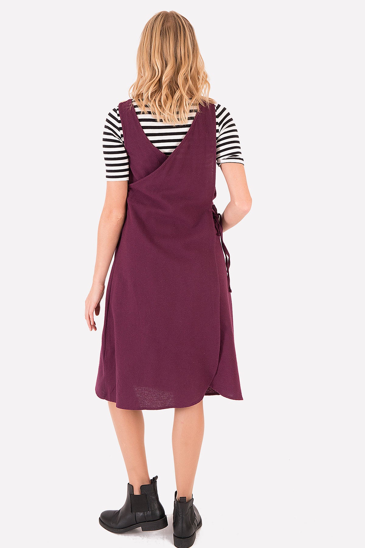 Purple Sleeveless Authentic Midi Dress