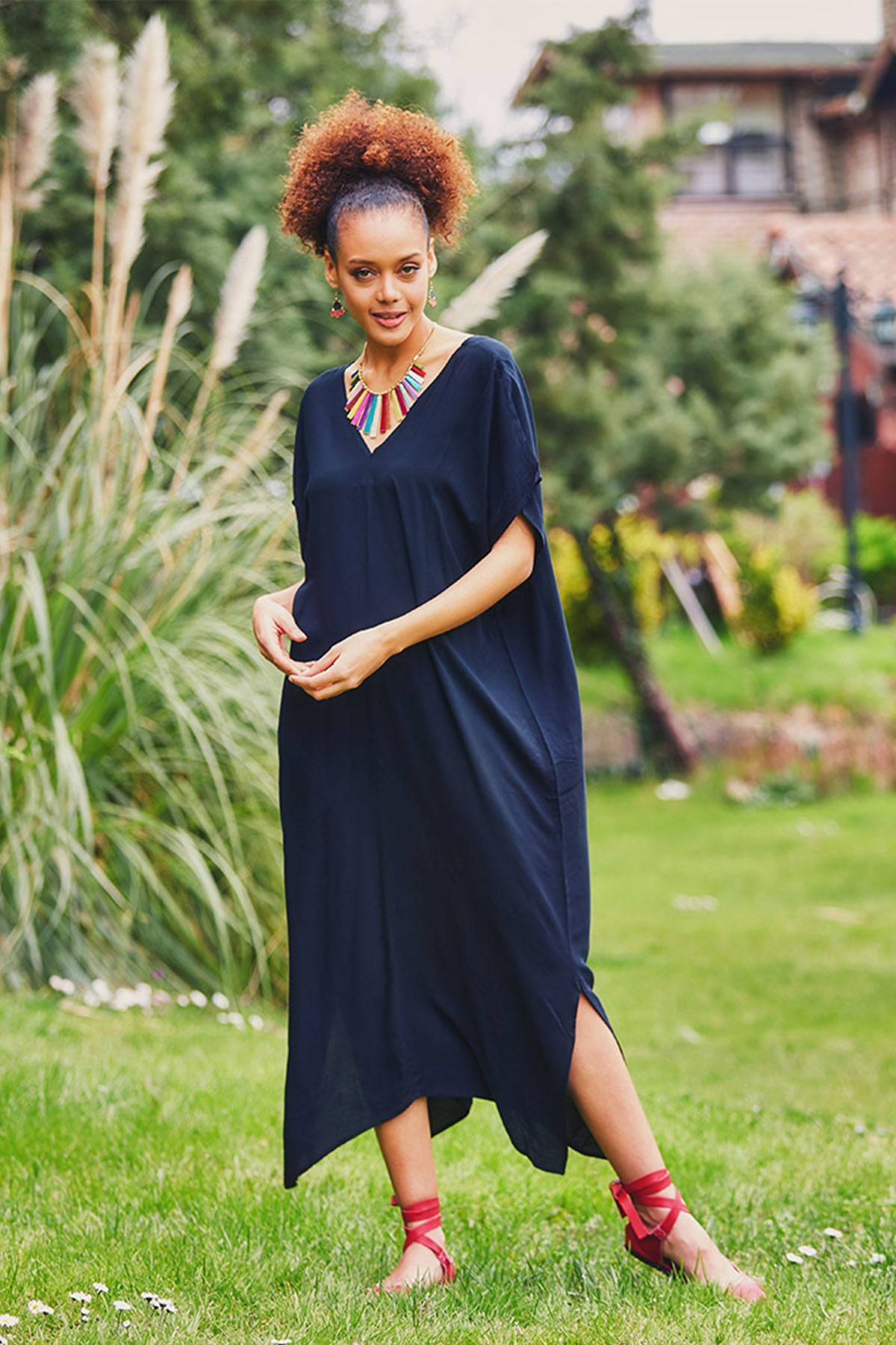 Flowy Boho Black Maxi Dress