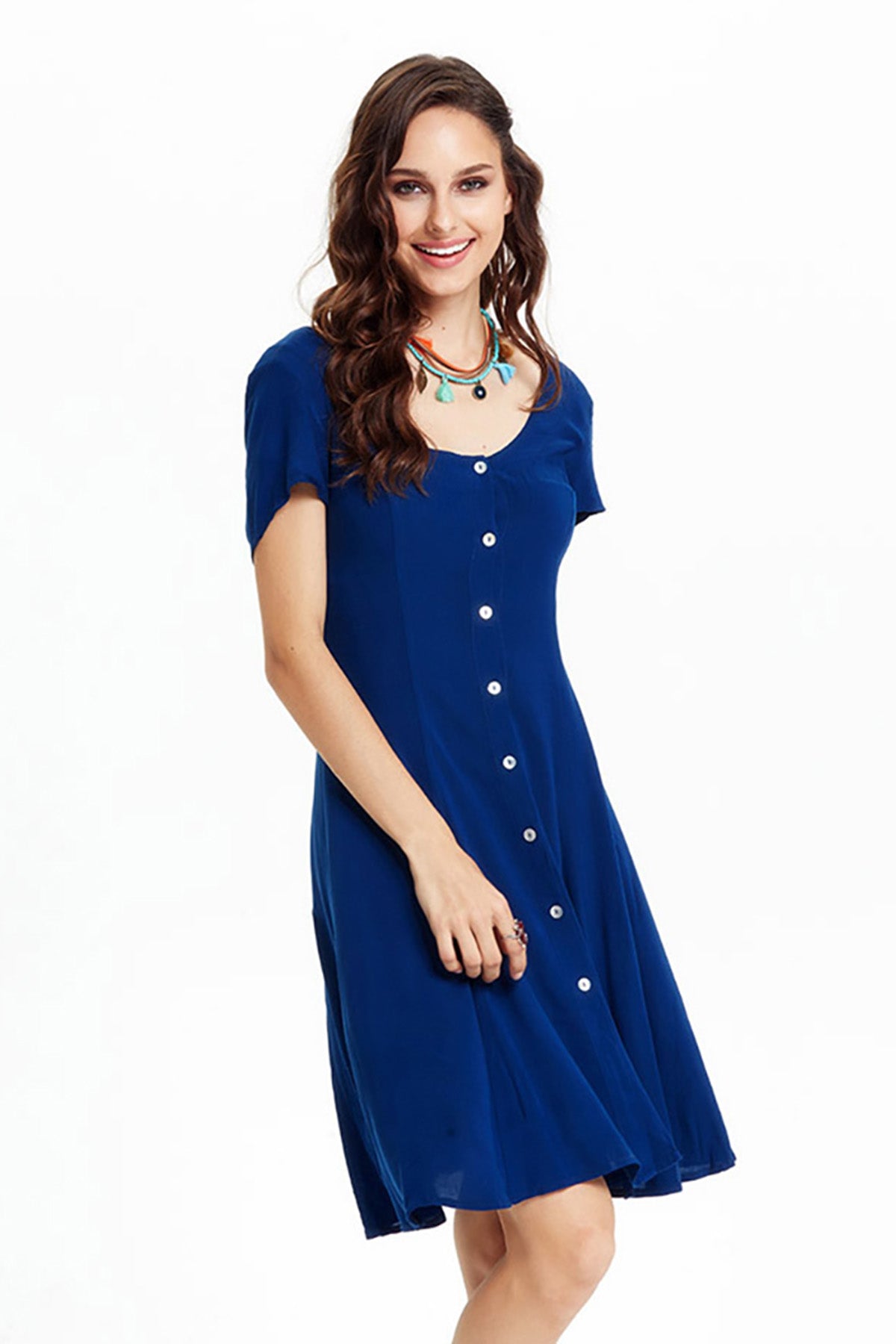 Midnight Blue Breezy Back Summer Dress