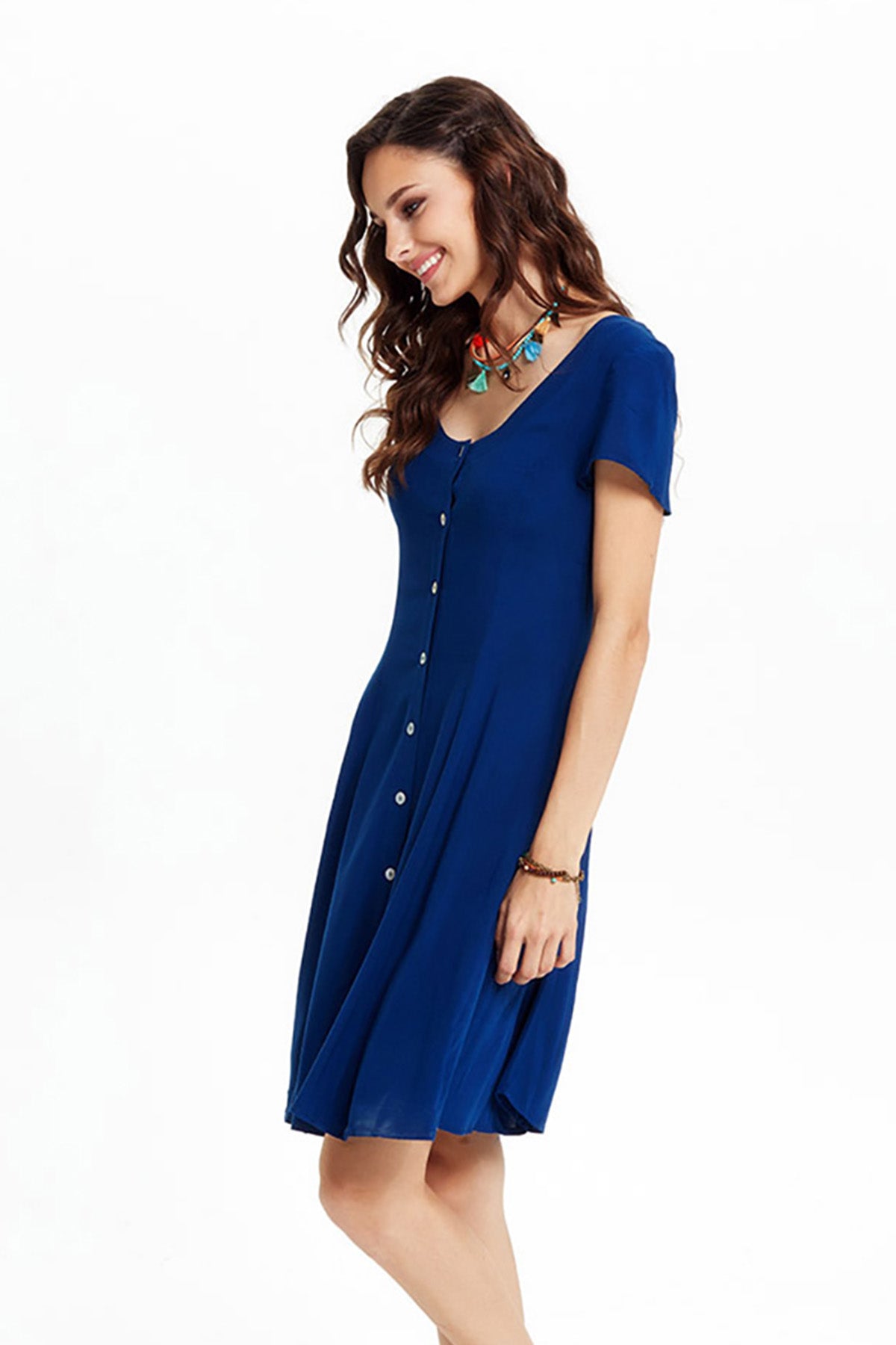 Midnight Blue Breezy Back Summer Dress