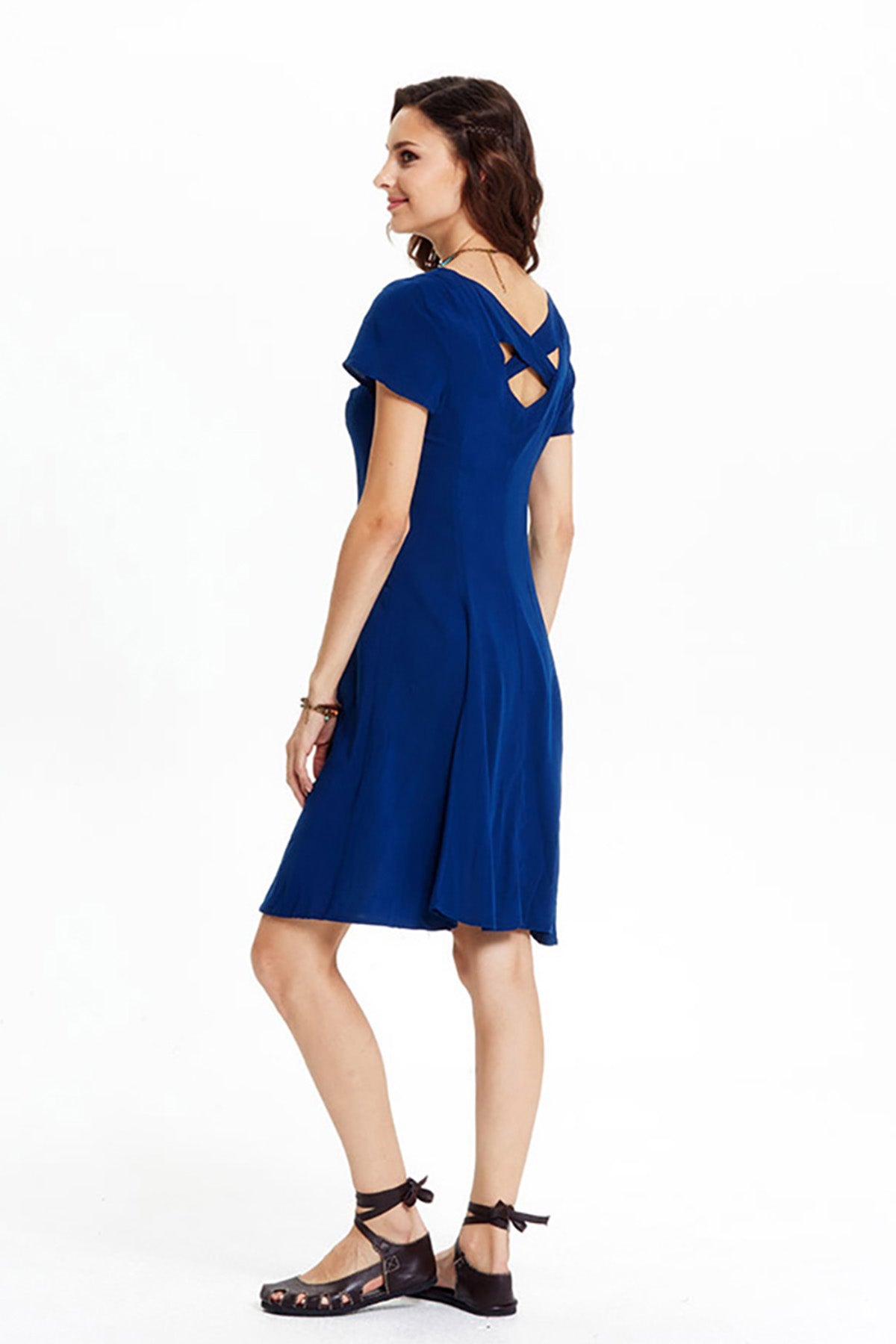 Midnight Blue Breezy Back Summer Dress