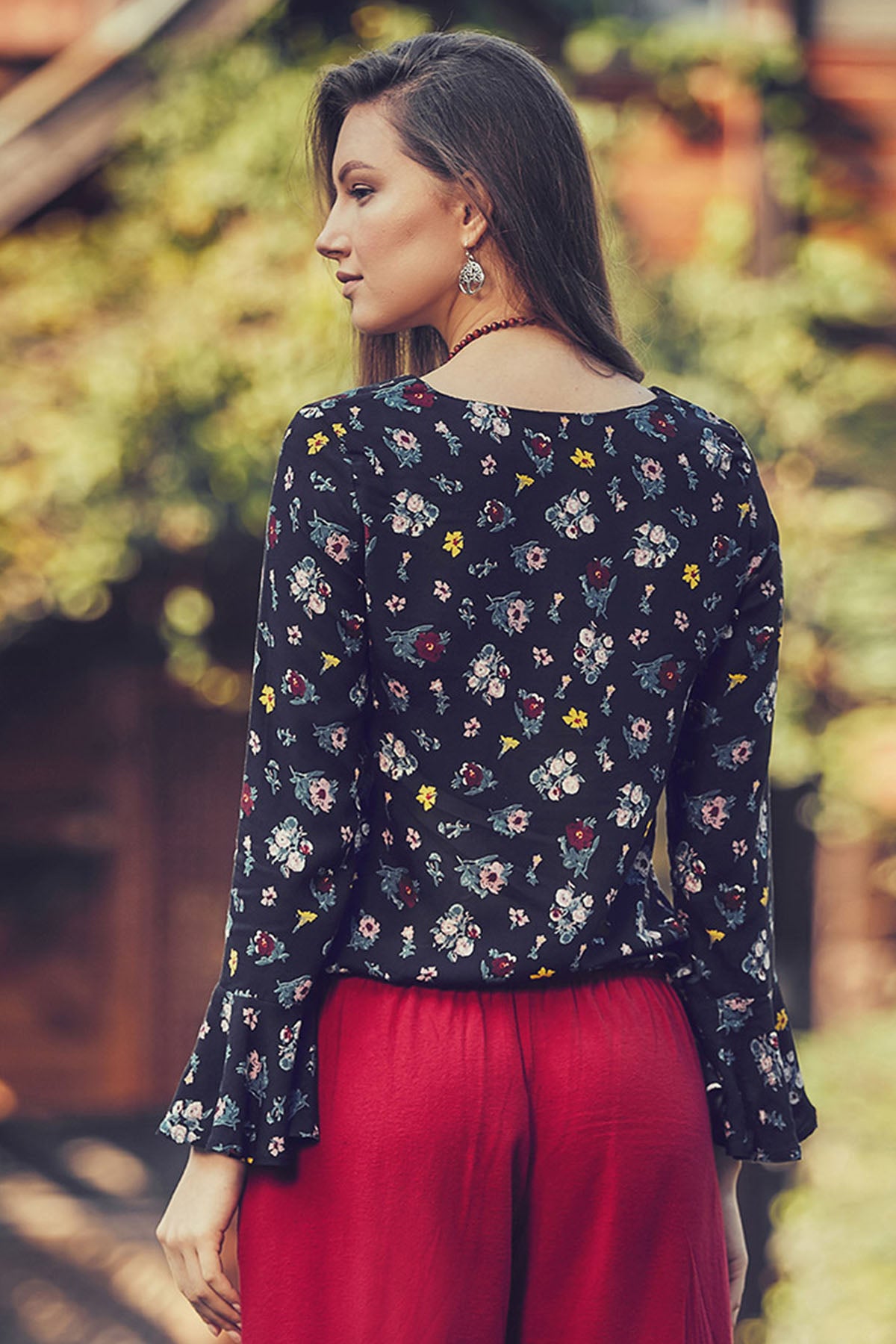 Black Patterned Blouse