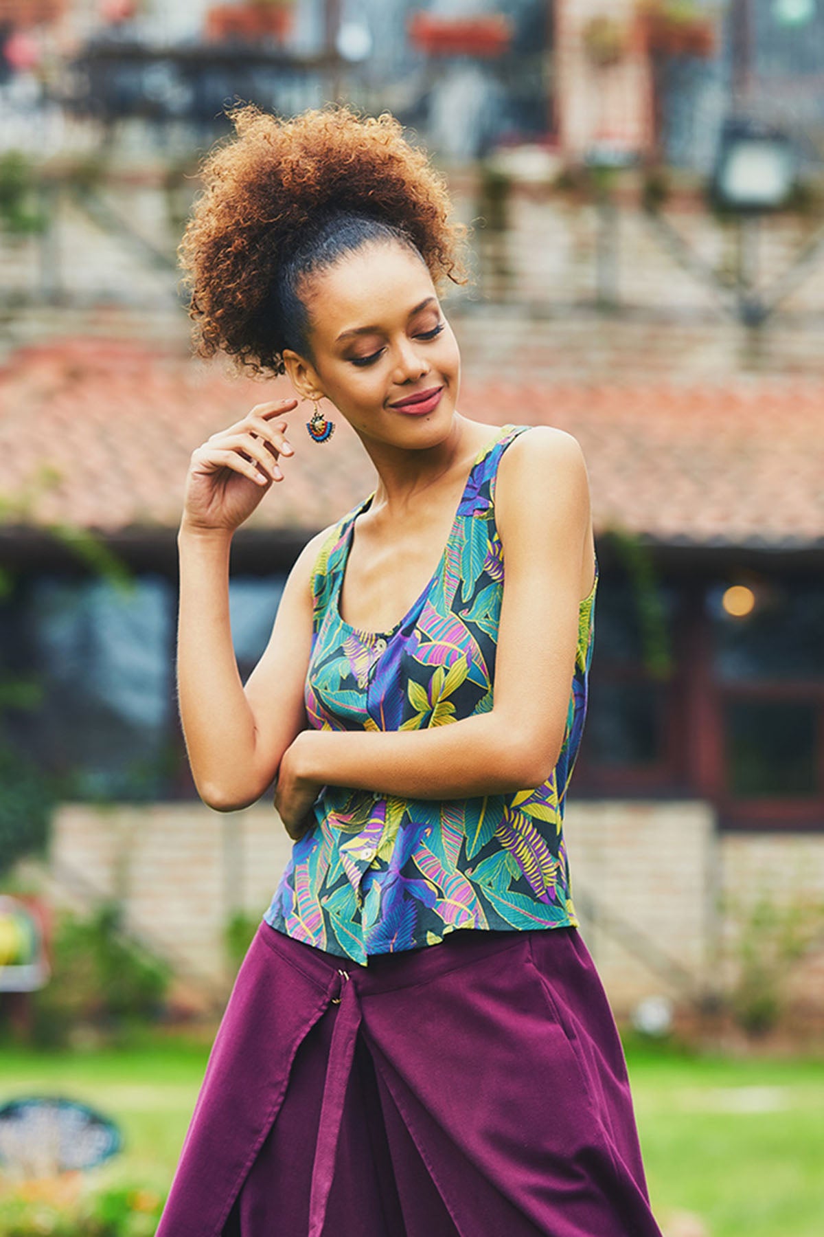 Tropical Print Summer Top