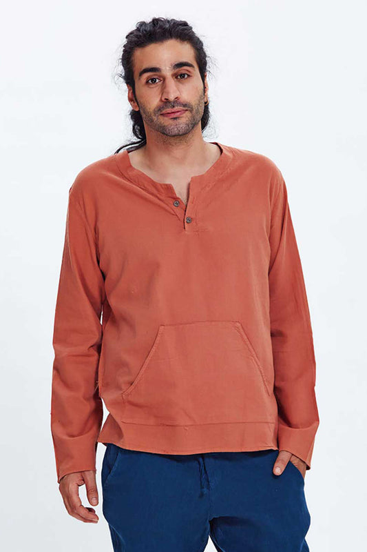 Orange Shirt With Pocket Detail