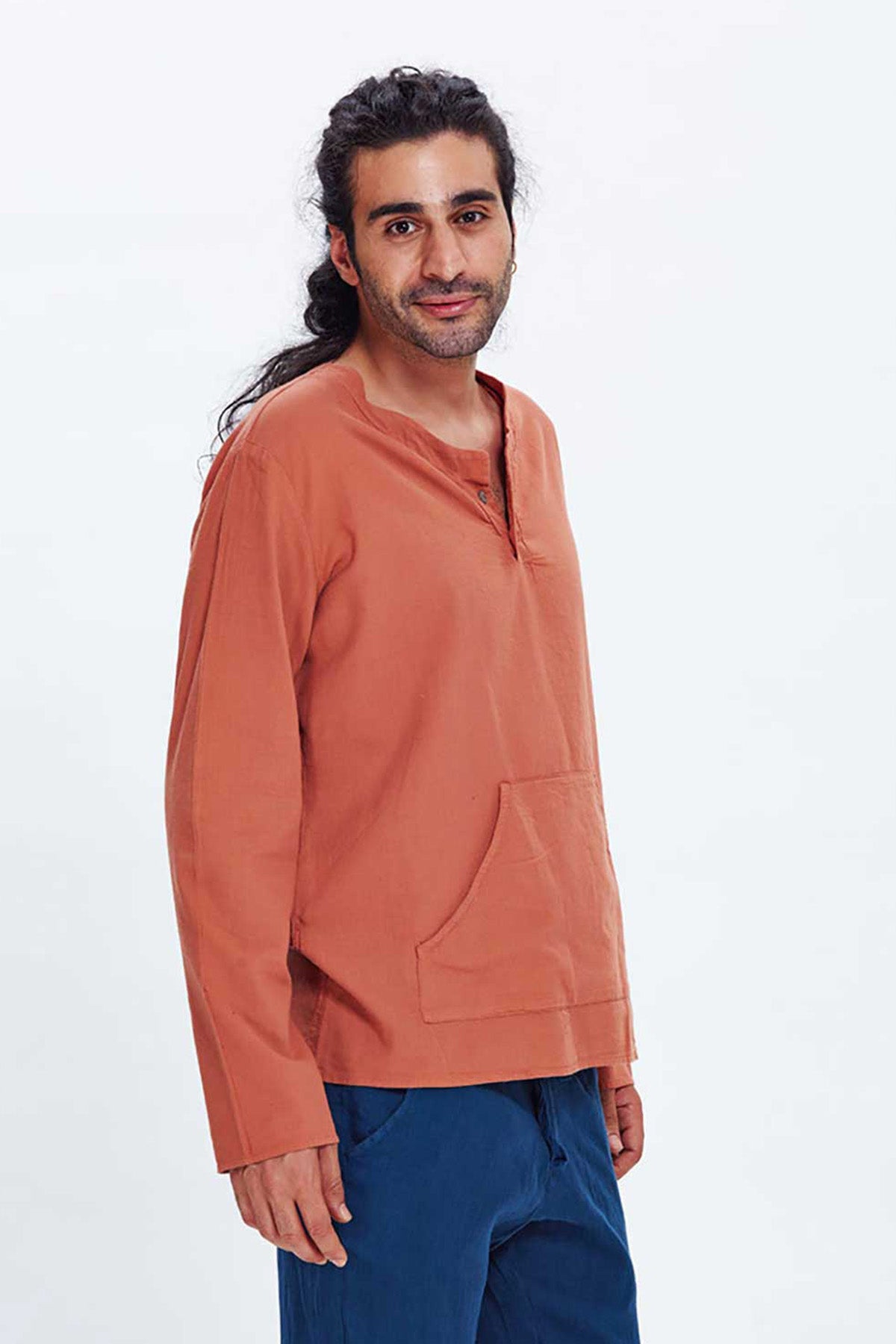 Orange Shirt With Pocket Detail