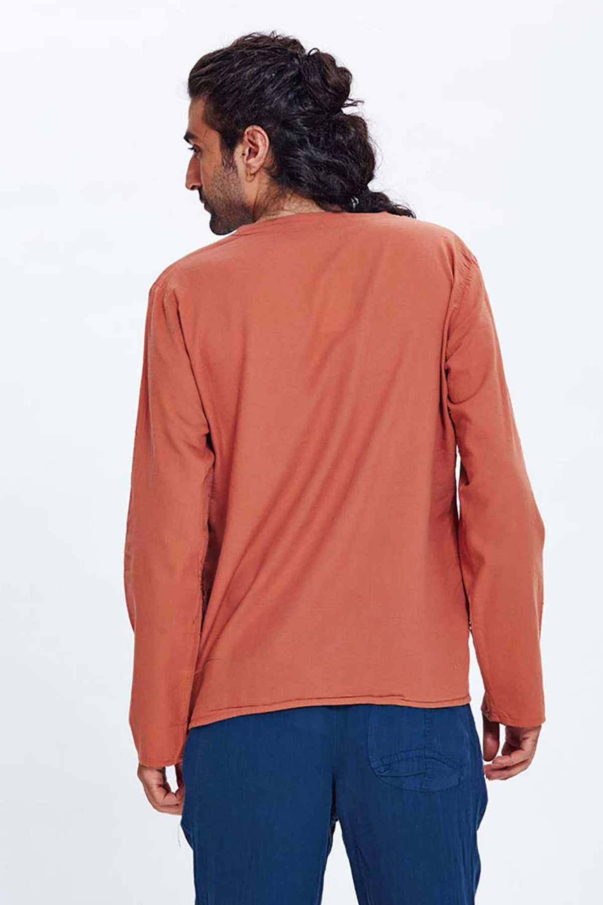 Orange Shirt With Pocket Detail