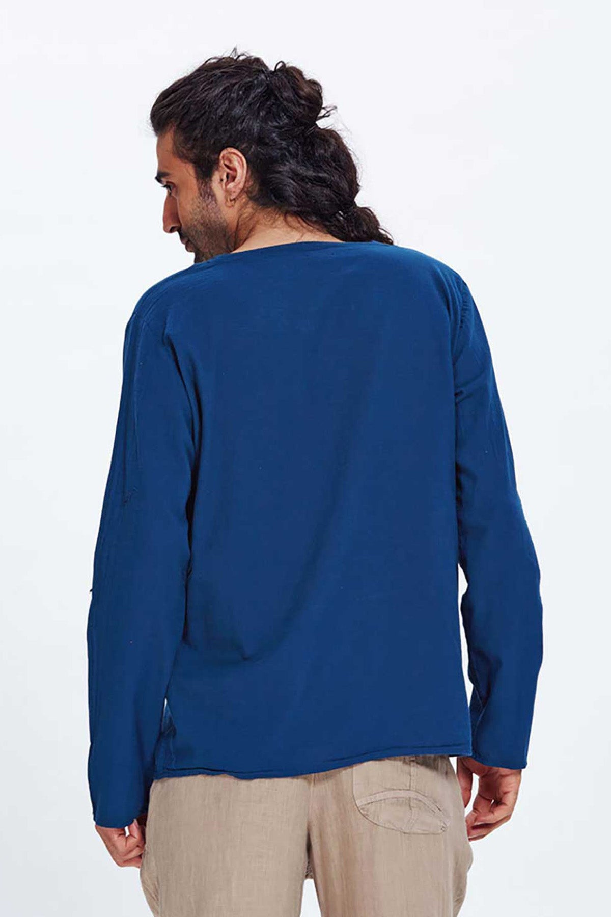 Dark Blue Shirt With Pocket Detail