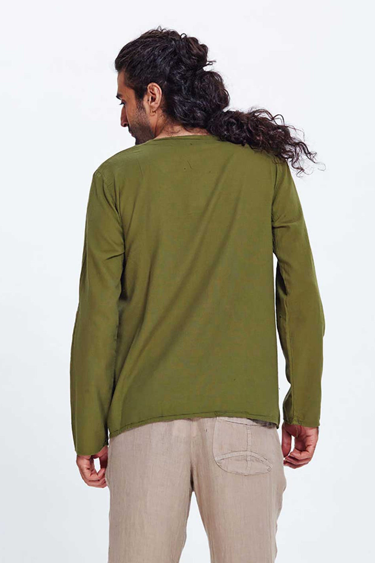 Khaki Shirt With Pocket Detail