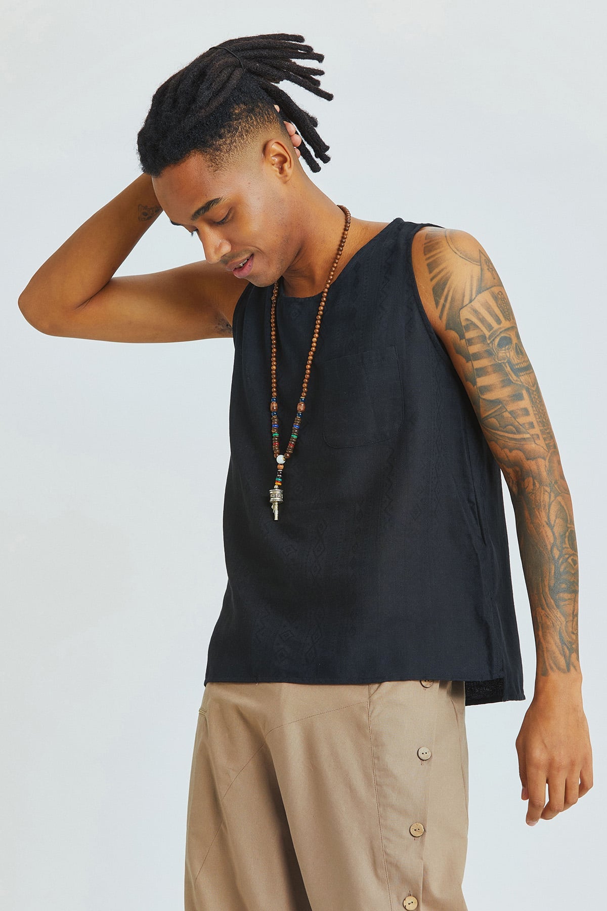 Men's Tank Top with Pocket Black