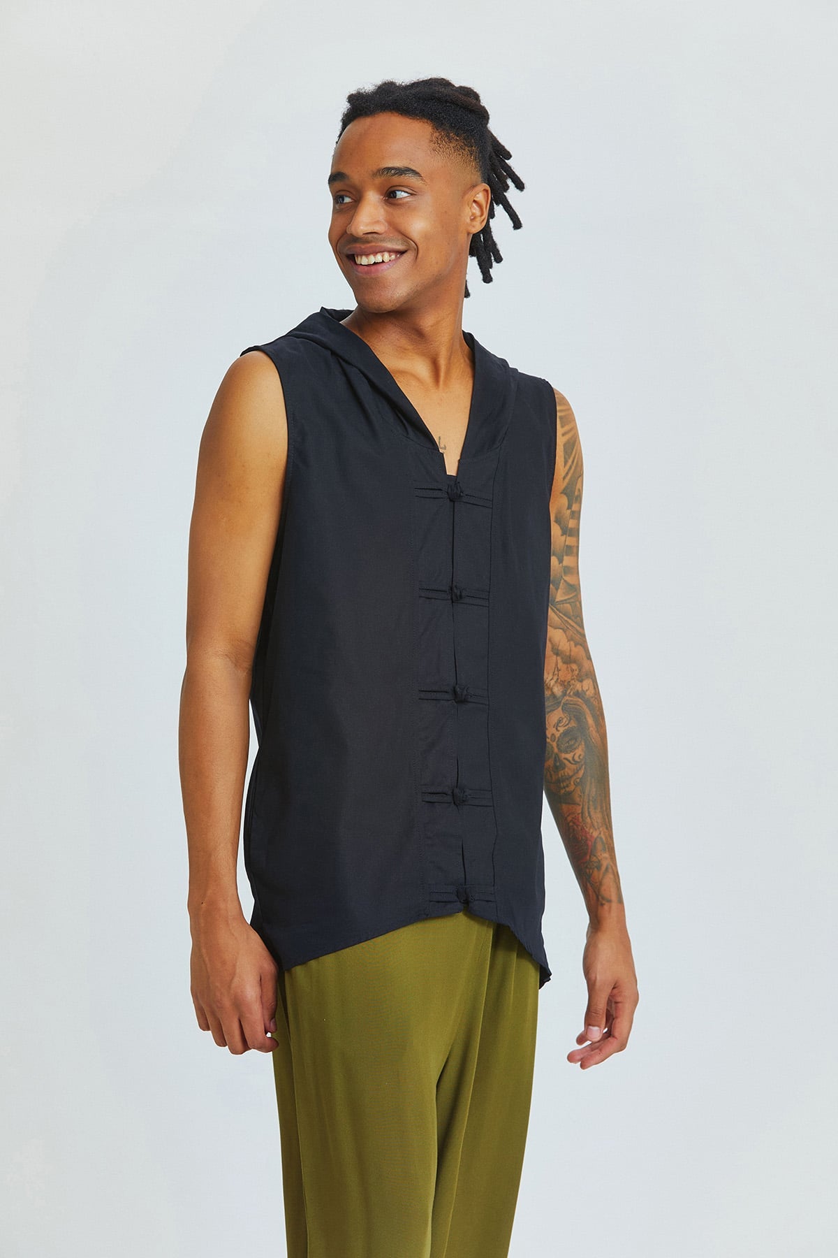 Sleeveless Men's Shirt Black