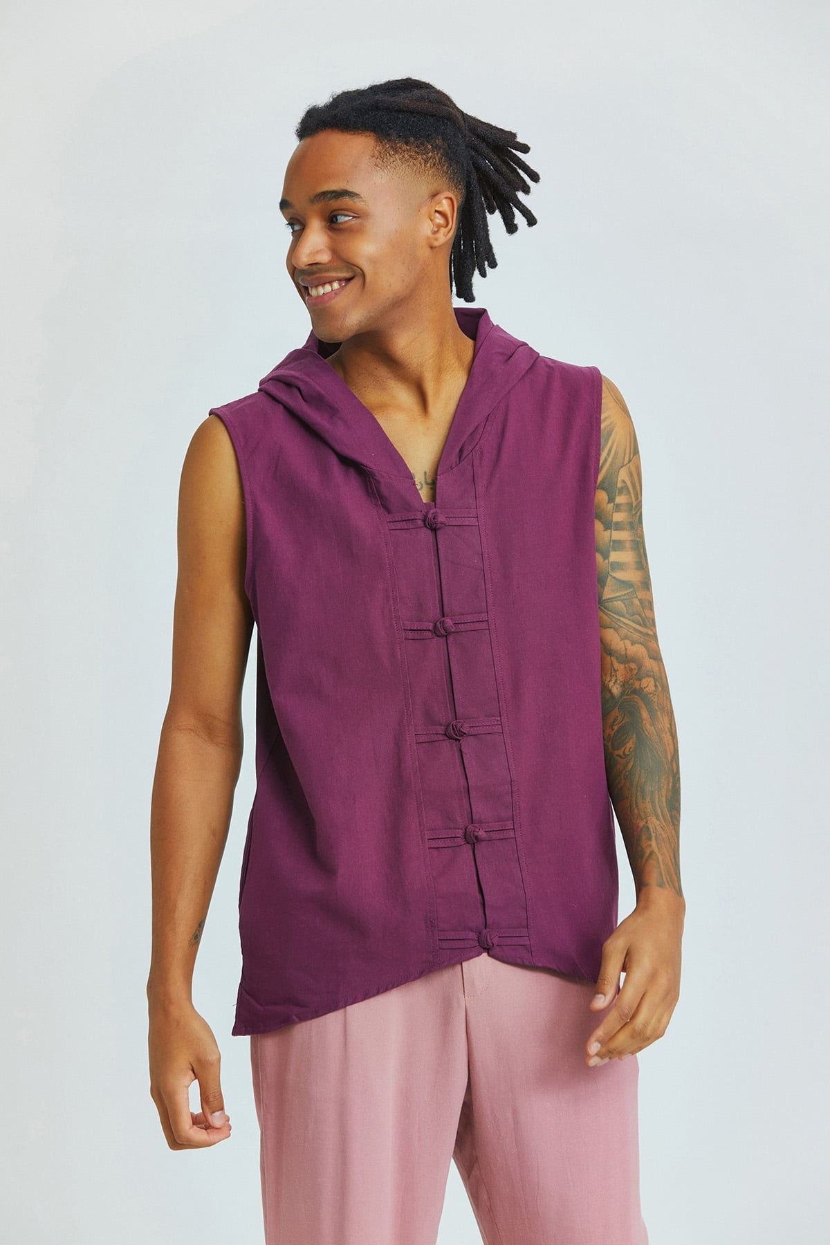 Sleeveless Men's Shirt Purple