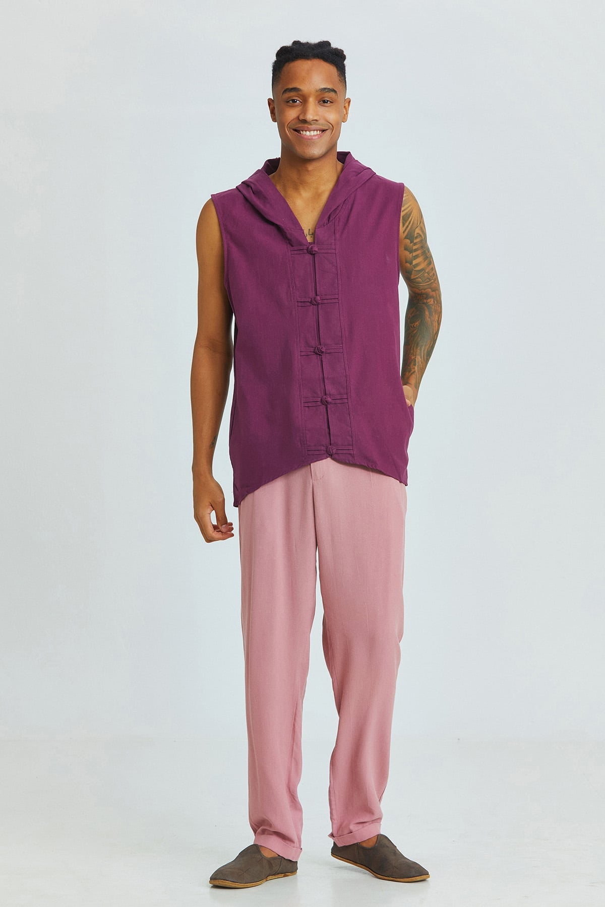 Sleeveless Men's Shirt Purple