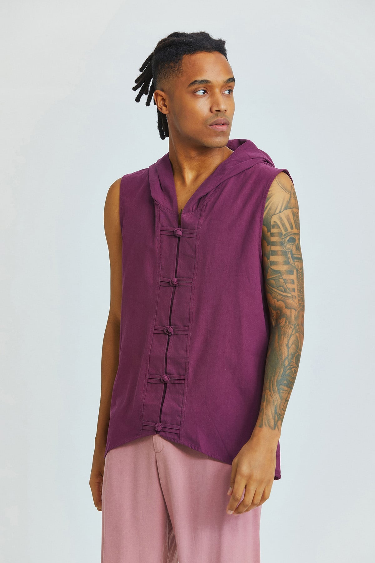 Sleeveless Men's Shirt Purple