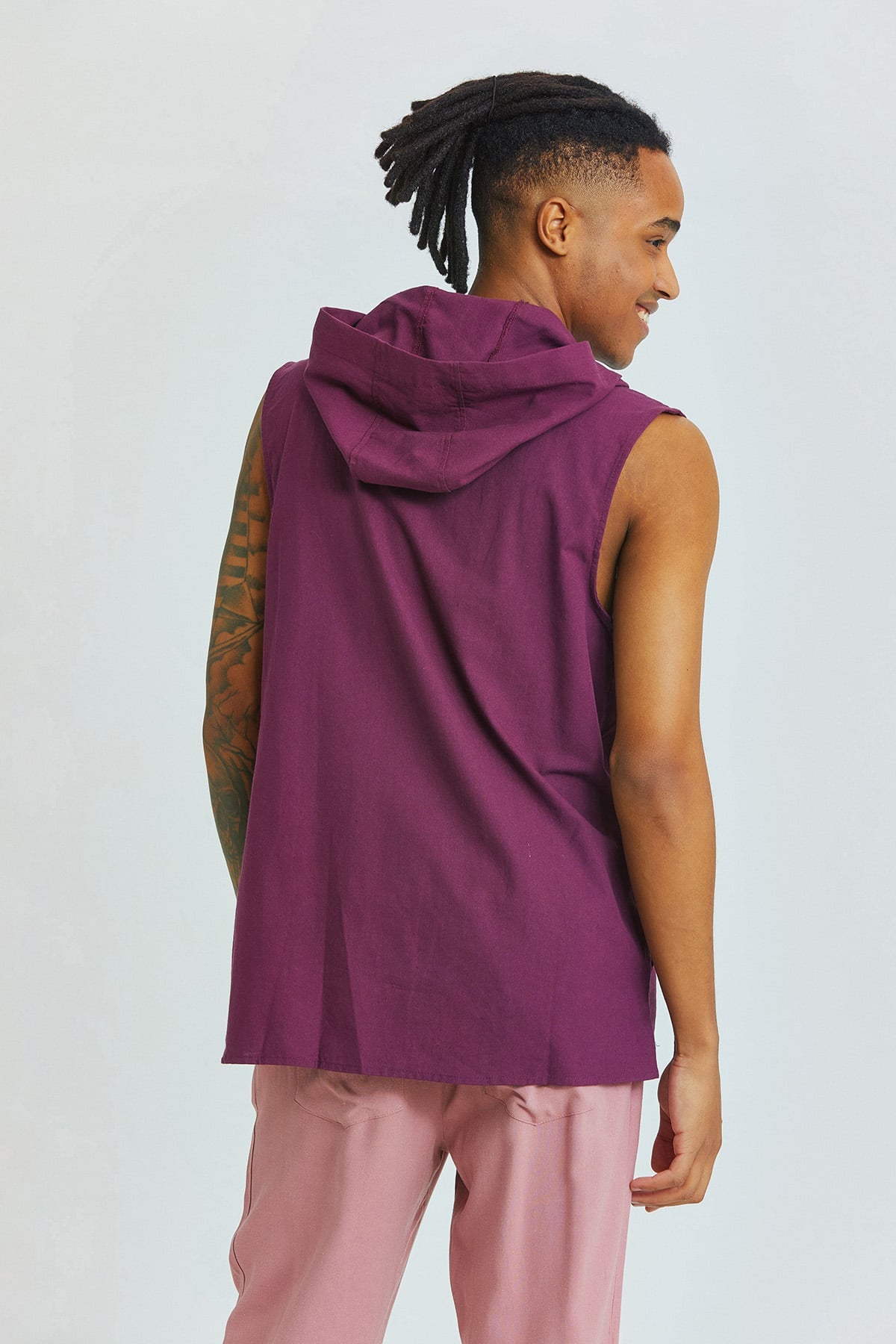 Sleeveless Men's Shirt Purple