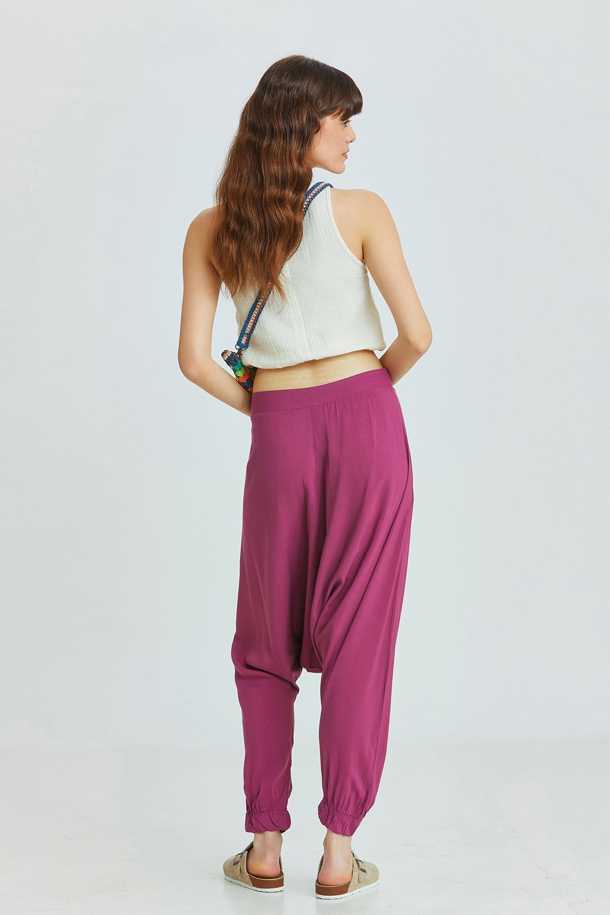 Women's Drop Crotch Pants Purple