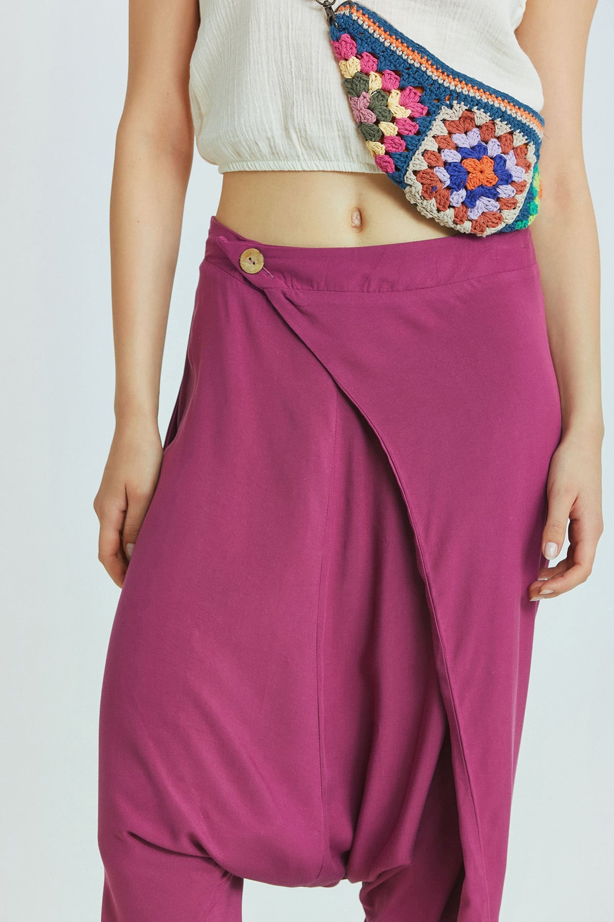 Women's Drop Crotch Pants Purple