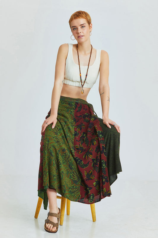 Maxi Wrap Skirt Green