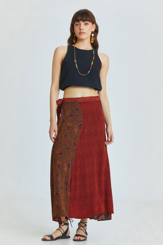 Maxi Wrap Skirt Orange